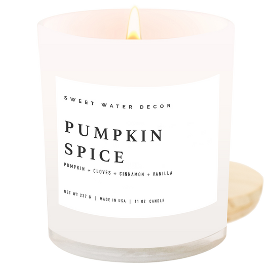Pumpkin Spice Soy Candle – 11oz Fall Favorite by Sweet Water Decor